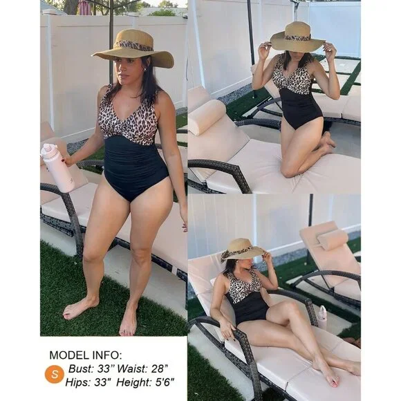 Holipick Women Black Tummy Control One Piece Push Up Bathing Swimsuit - Picture 6 of 6